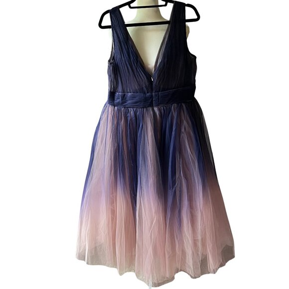 Mac Duggal Ombré Tulle Midi Length Gown – Size 14 NWT - Picture 4 of 7